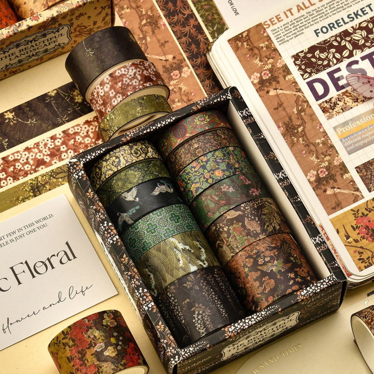 Beautiful Landscapes Washi Tape Set, 12 Rolls