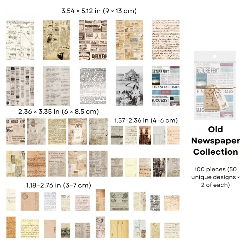 Vintage Newspaper Collection Ephemera Pack