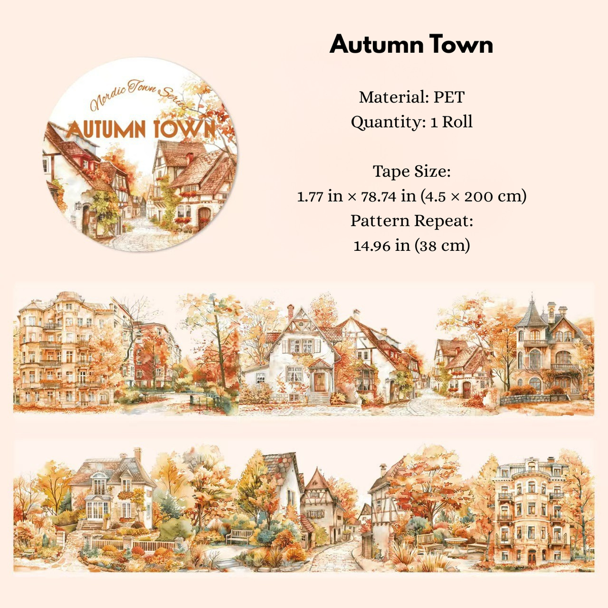 Autumn Town PET Tape