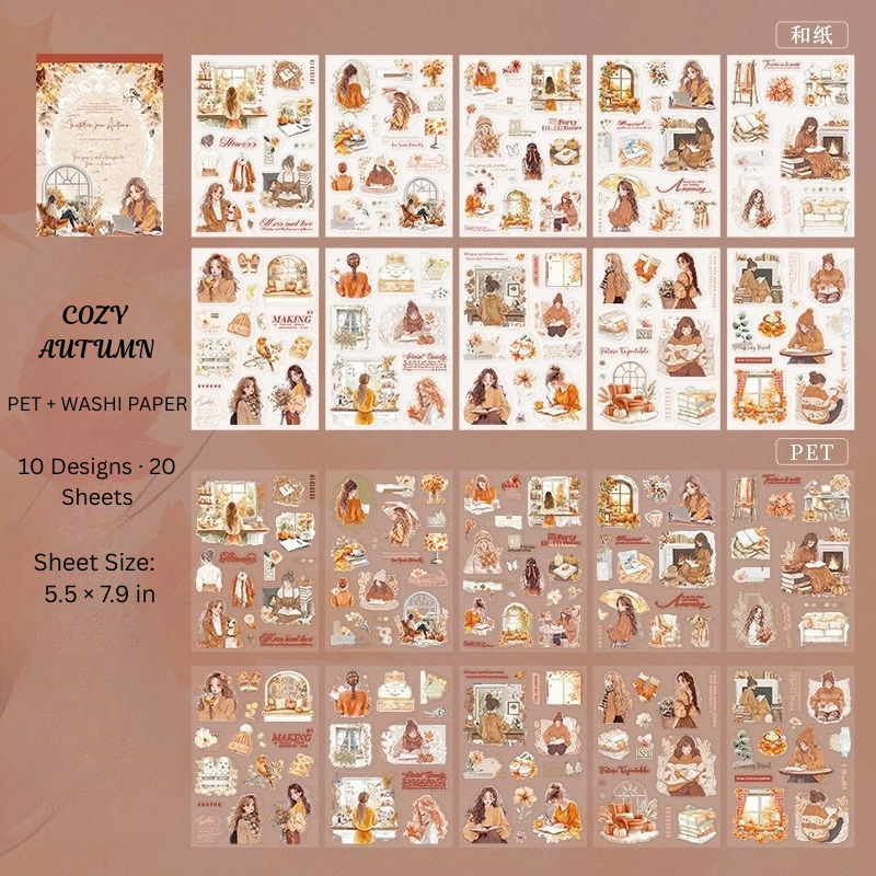 Invitation to Autumn PET and Washi Sticker Book