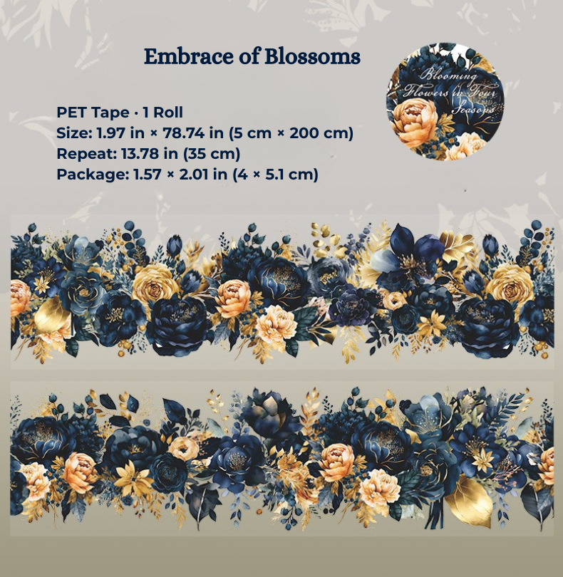 Elegant Floral Collection PET Tape