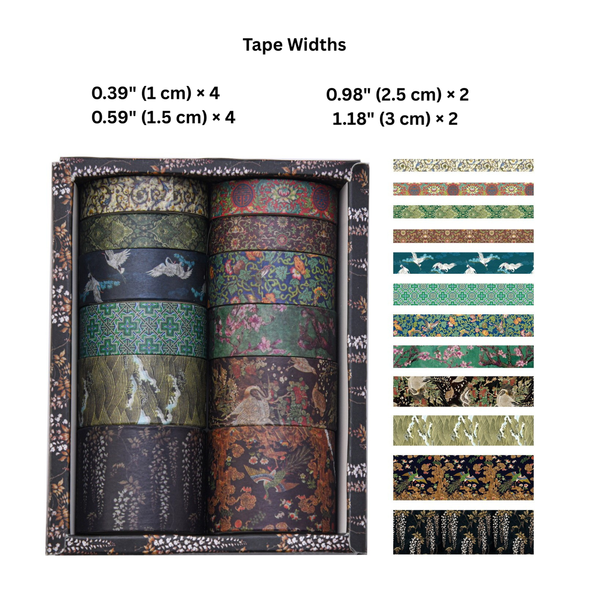 Beautiful Landscapes Washi Tape Set, 12 Rolls