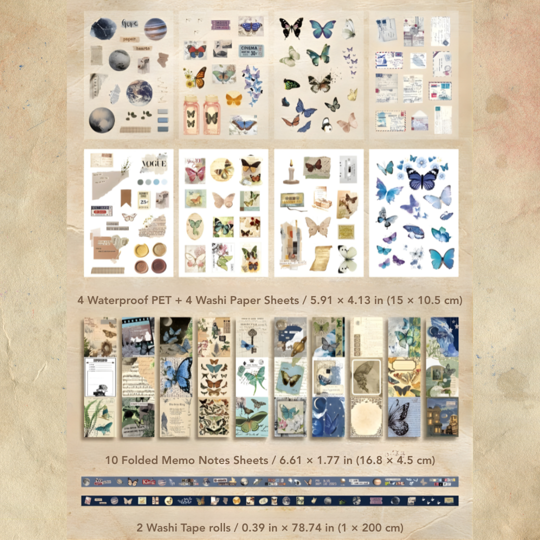 Cosmic Reverie Vintage Scrapbooking Kit and Creative Gift Set