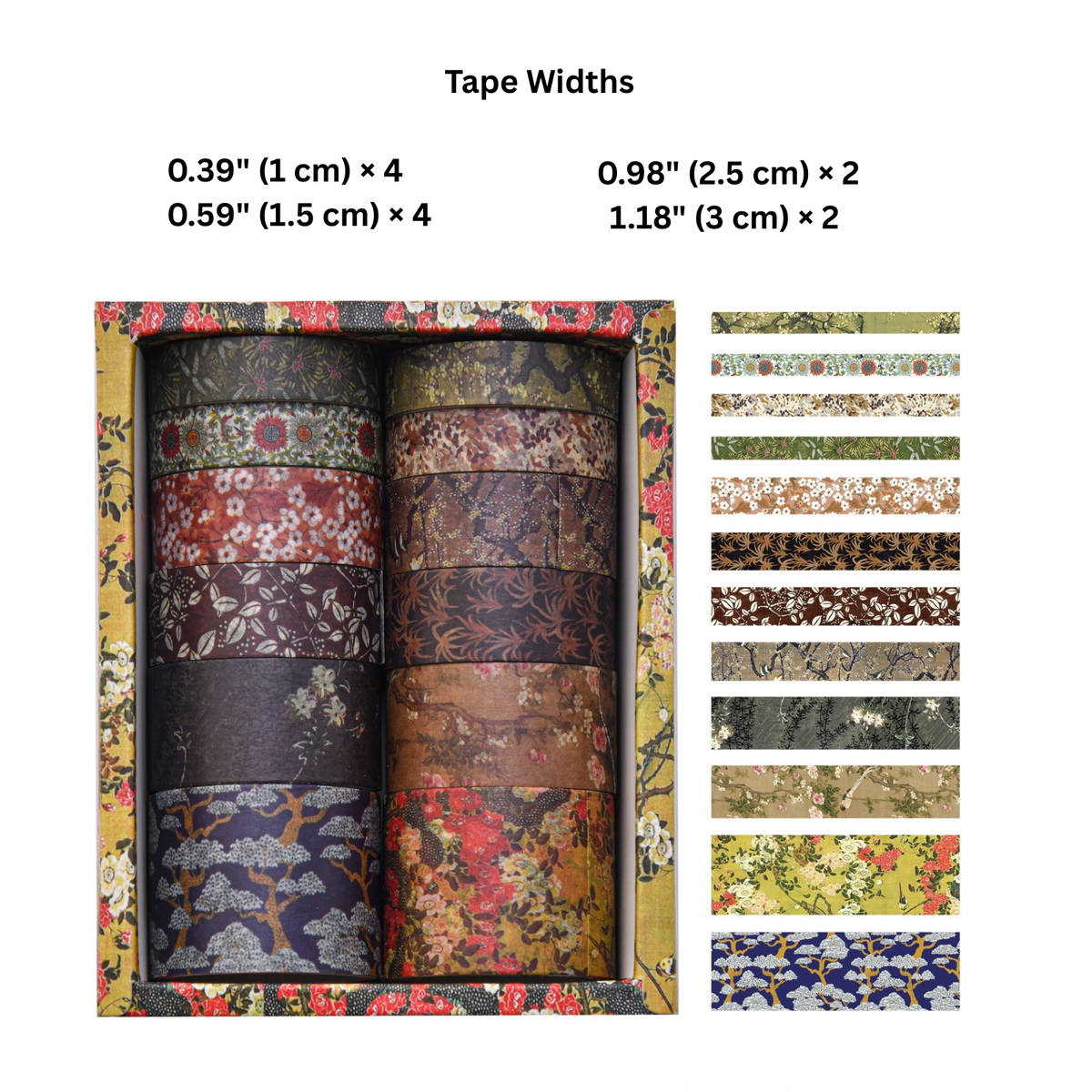 Beautiful Landscapes Washi Tape Set, 12 Rolls