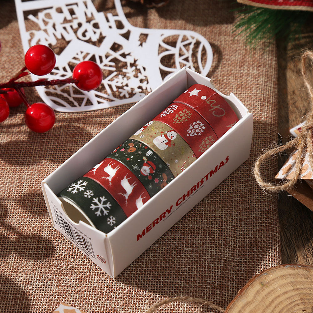 Christmas Washi Tape Set, 6 Rolls