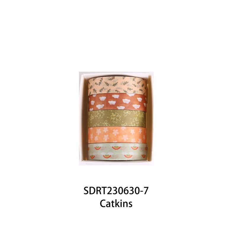 Autumn Whisper Botanical Washi Tape Set, 5 Rolls, 12 Themes