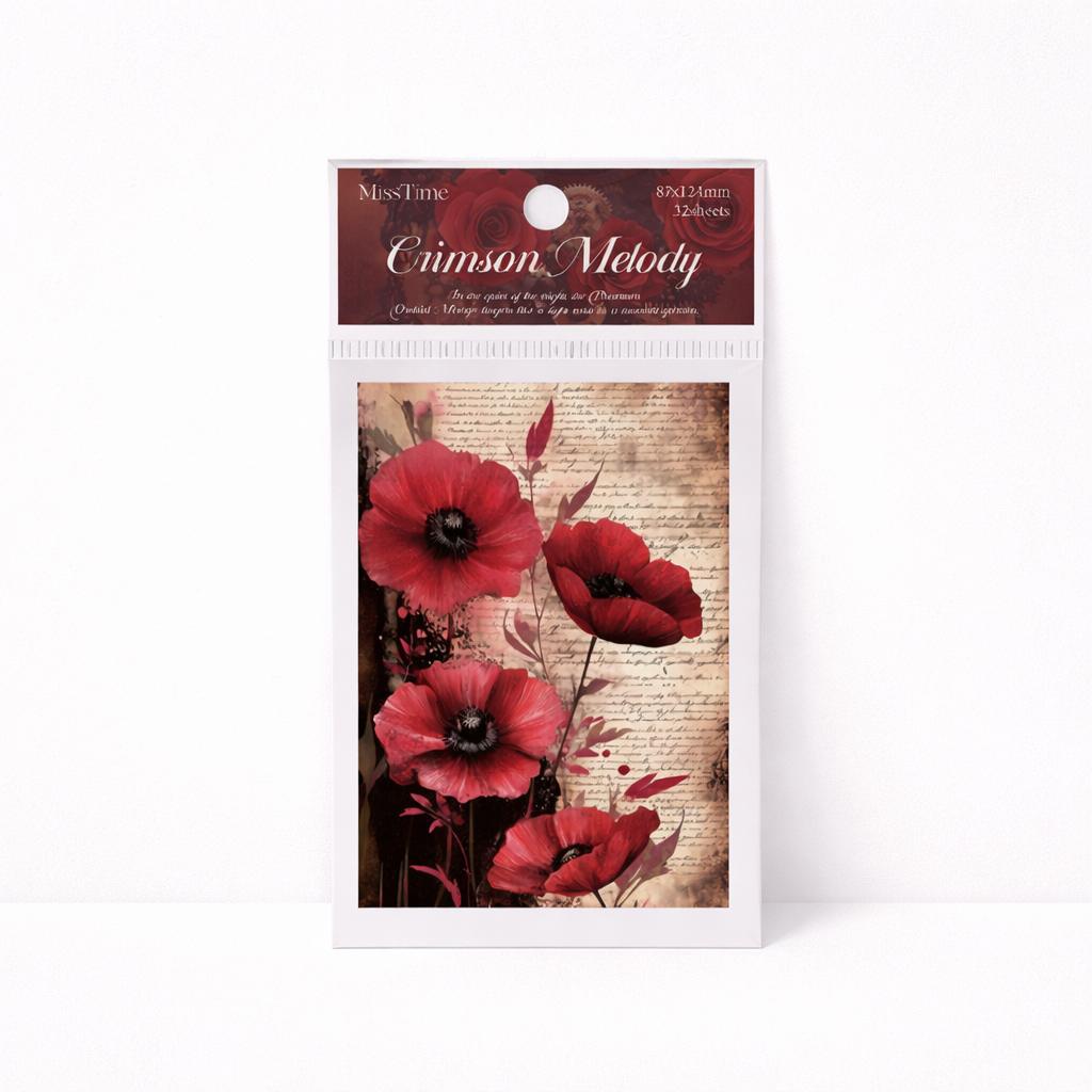 Crimson Melody Background Paper Set