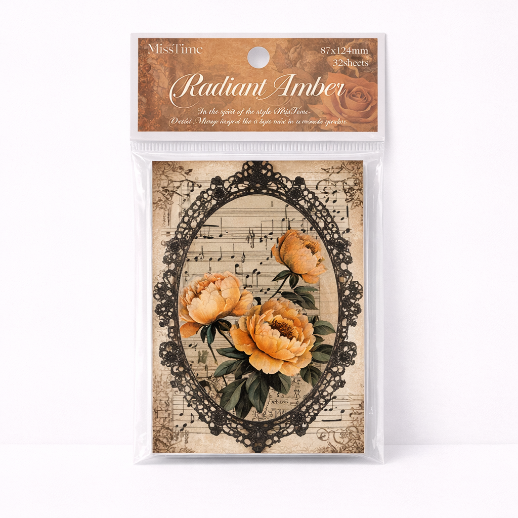 Radiant Amber Background Paper Set