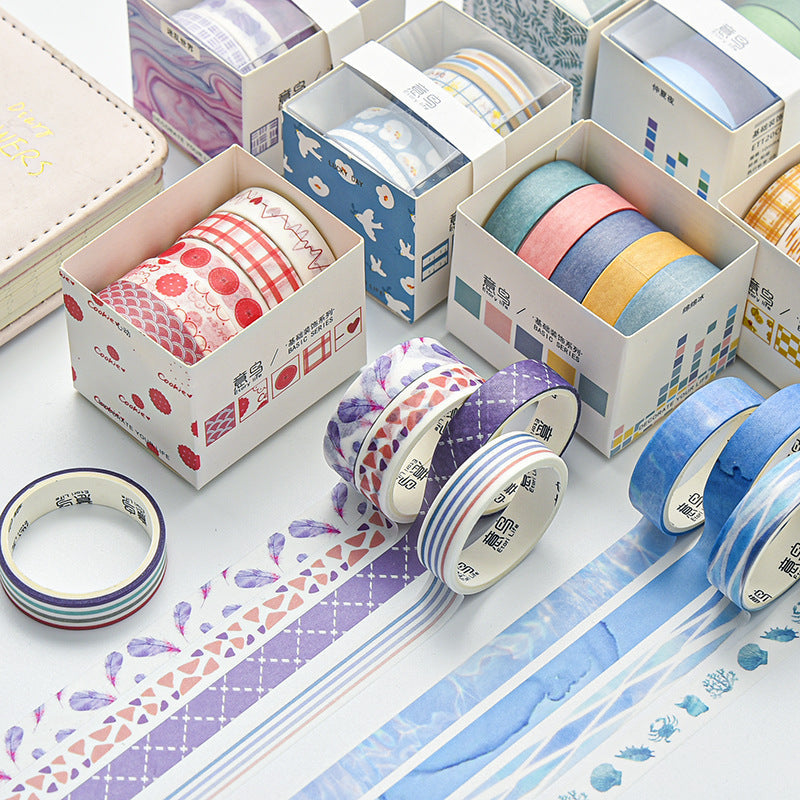 Geometric Washi Tape Set, 5 Rolls