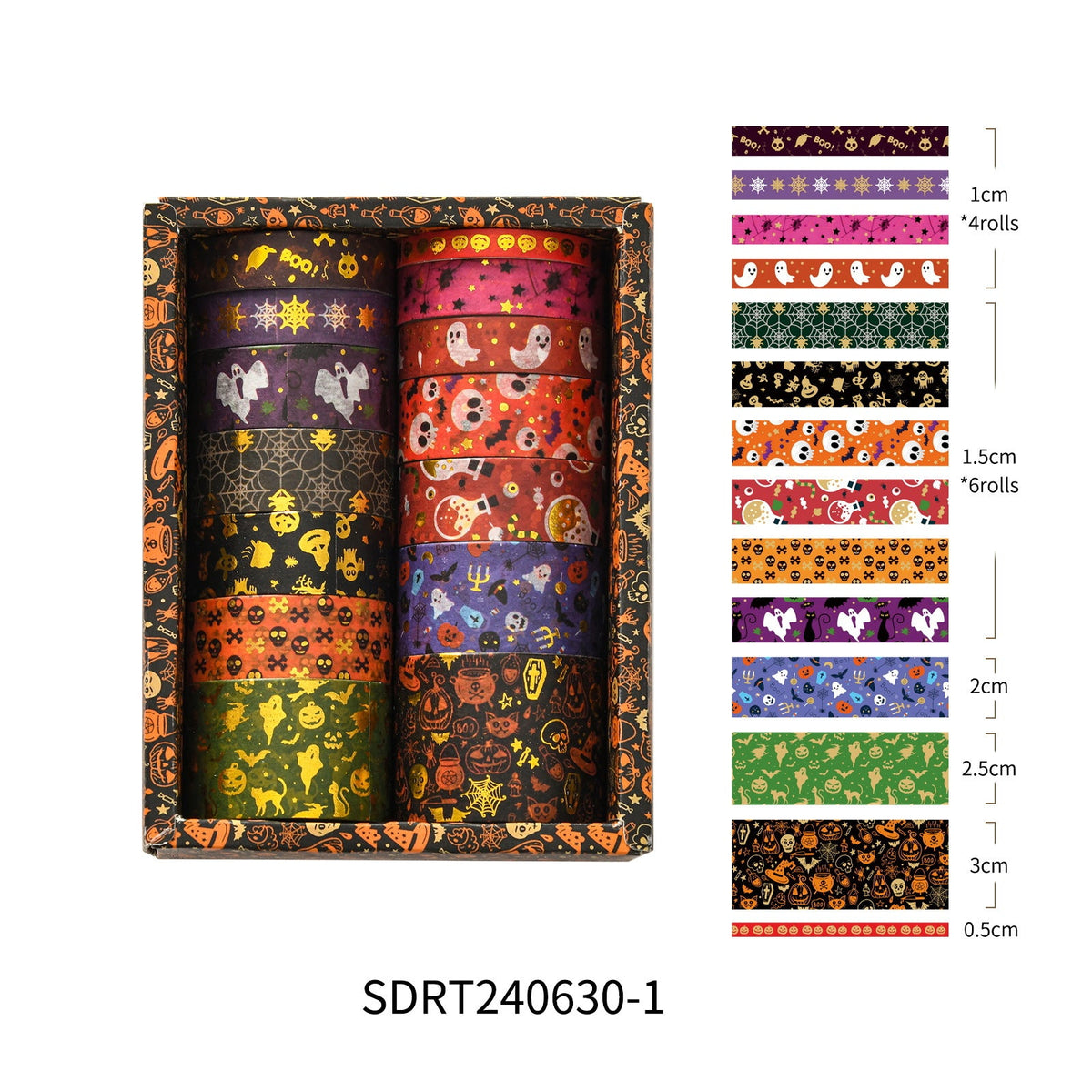 Halloween Washi Tape Set, 14 Rolls
