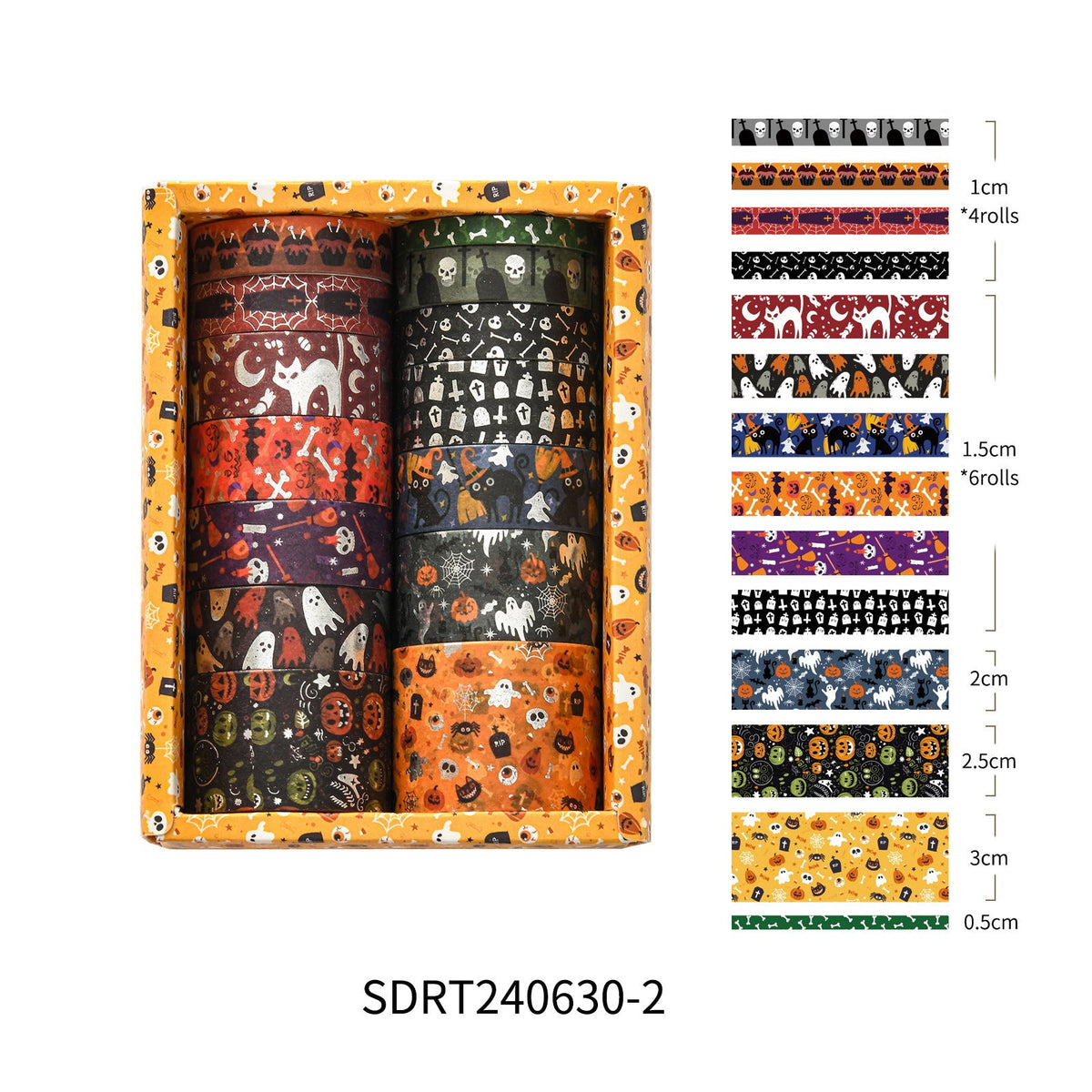 Halloween Washi Tape Set, 14 Rolls
