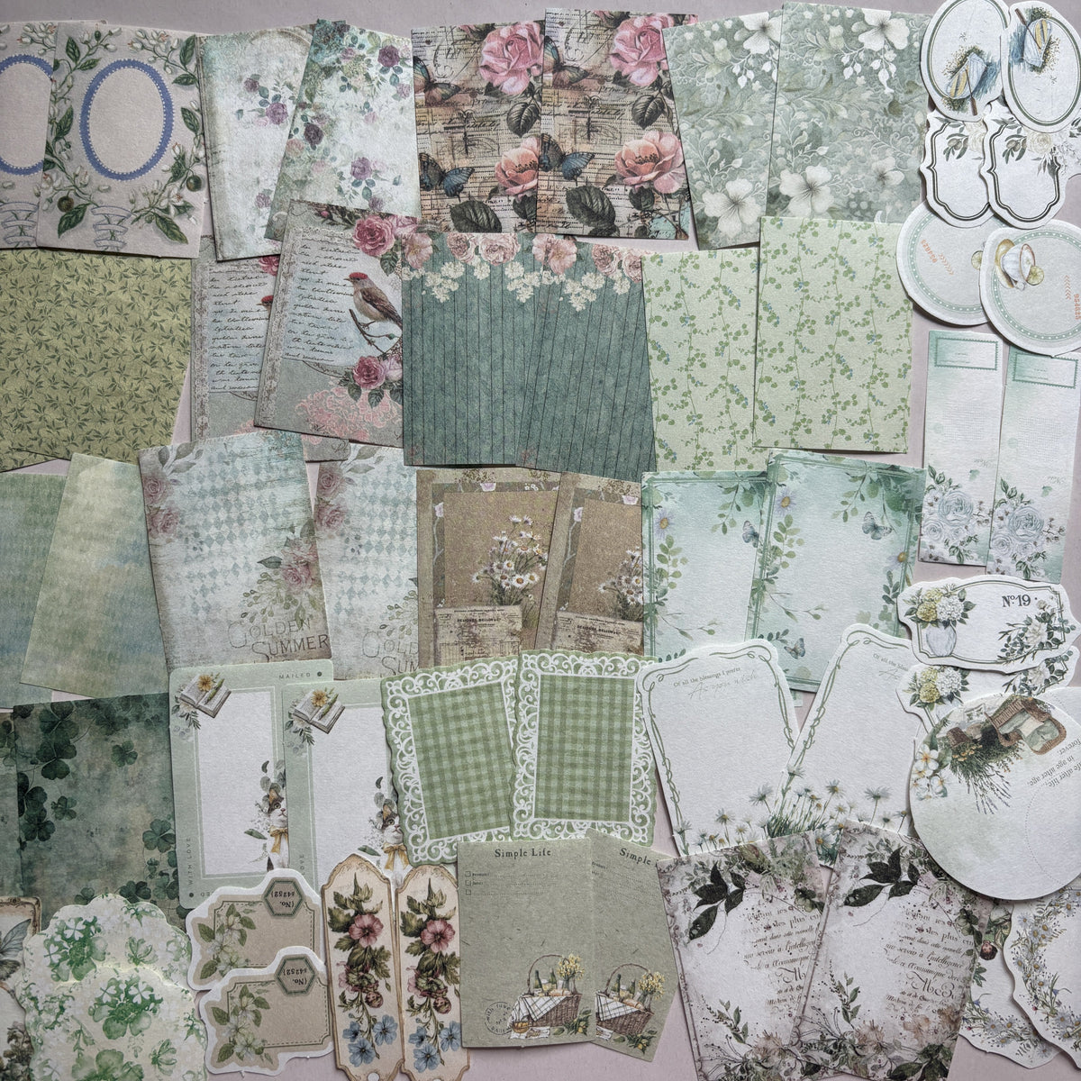 Secret Garden Green Wildflower Ephemera Pack - Secret Garden Series