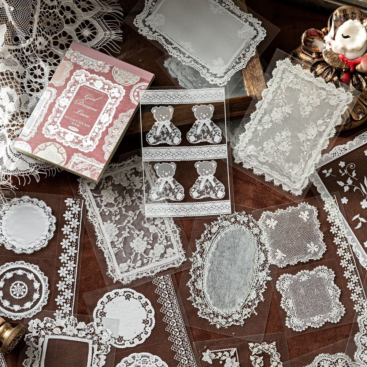 Vintage Lace Frame PET Sticker Book