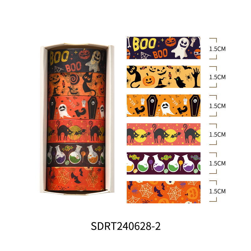 Halloween Washi Tape, 6 Roll Gift Box