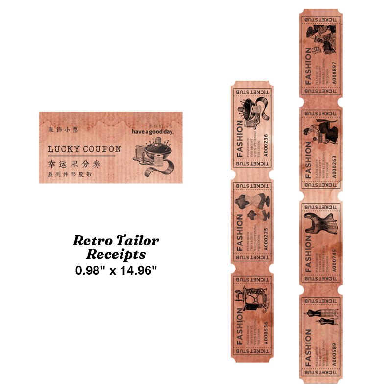 Antique Archive Die Cut Ticket Washi Tape