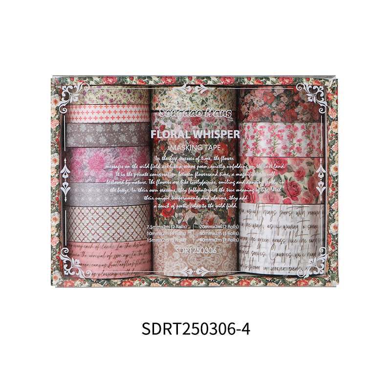 Floral Whisper Washi Tape Set, 15 Rolls