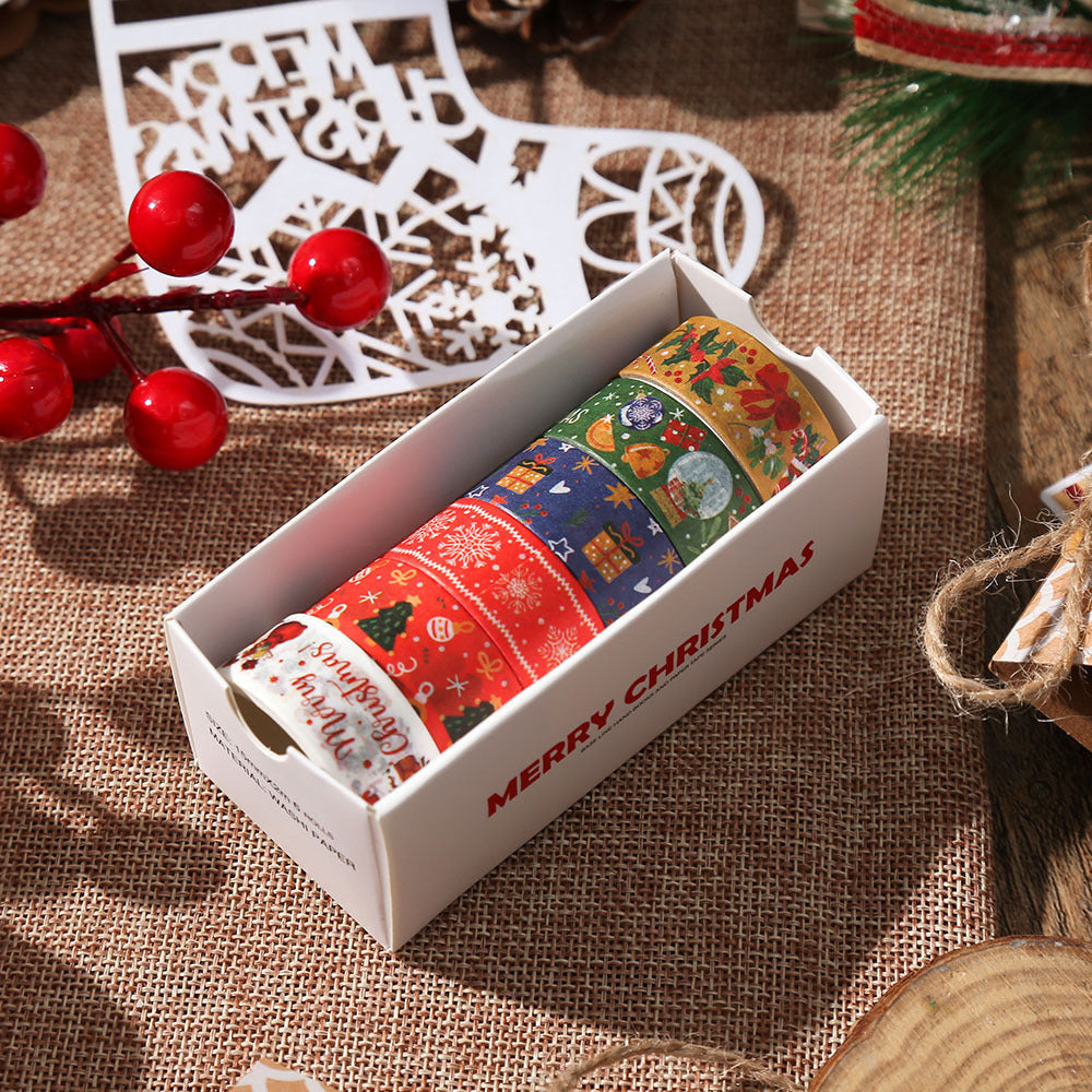 Christmas Washi Tape Set, 6 Rolls