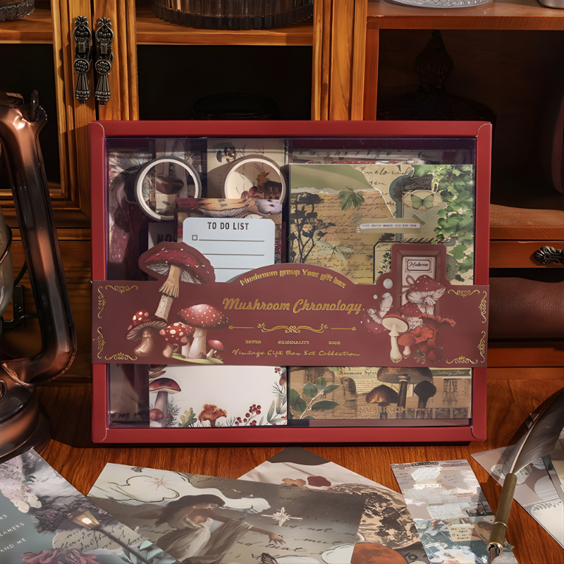 Mushroom Reverie Vintage Scrapbooking Kit and Creative Gift Set