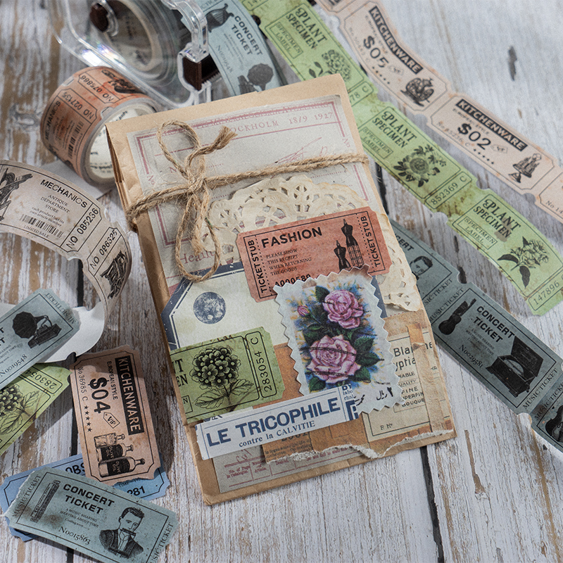 Antique Archive Die Cut Ticket Washi Tape