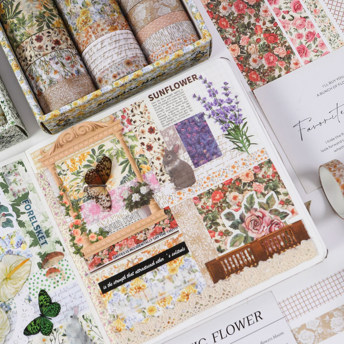 Floral Whisper Washi Tape Set, 15 Rolls
