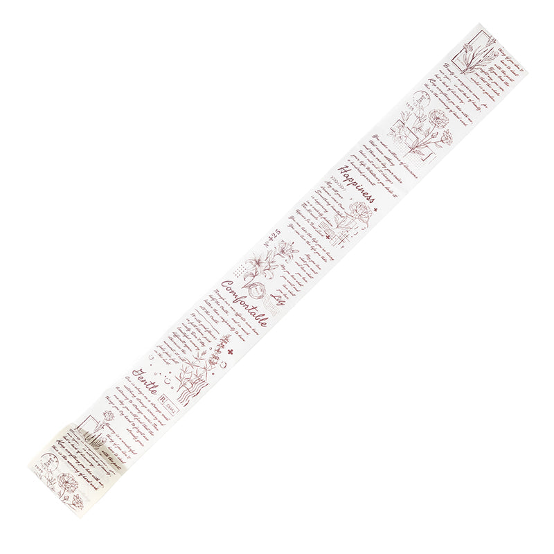 Vintage Script Washi Tape, 6 Literary Designs, 2 Inch