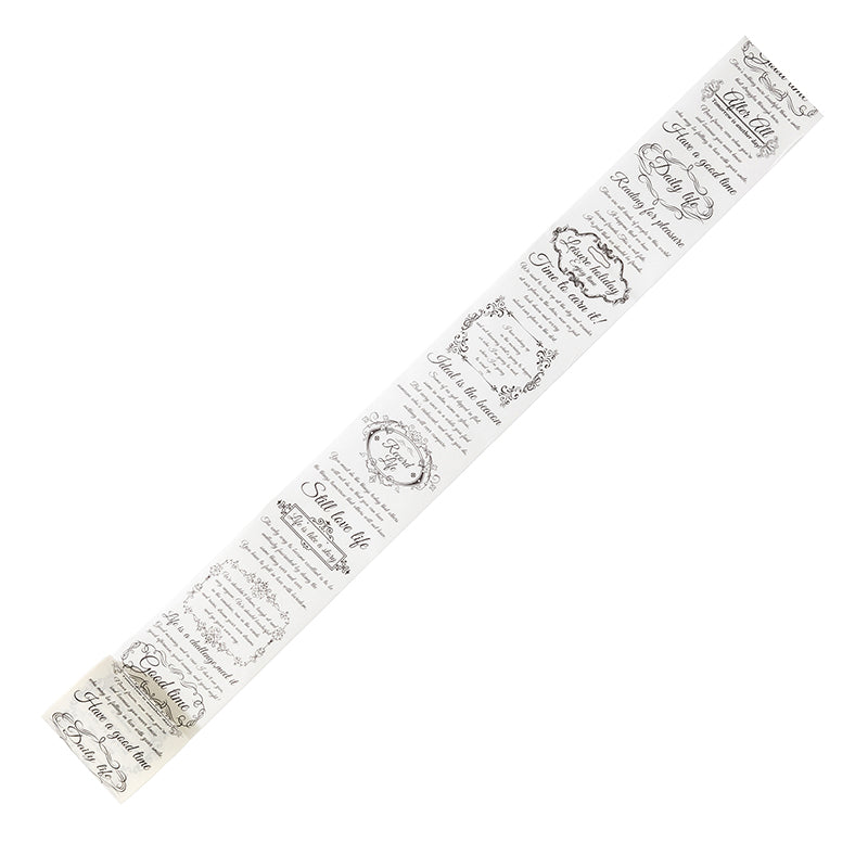 Vintage Script Washi Tape, 6 Literary Designs, 2 Inch