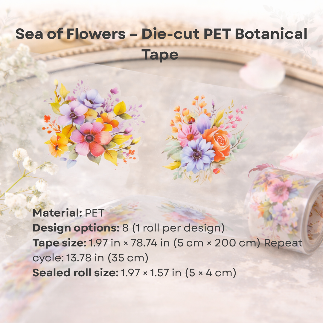 Sea of Flowers PET Sticker Tape