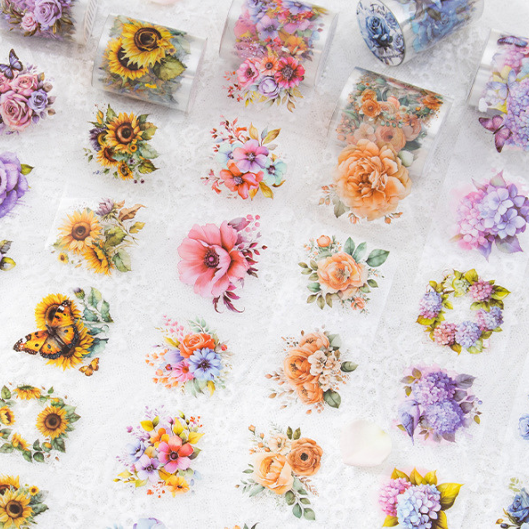 Sea of Flowers PET Sticker Tape