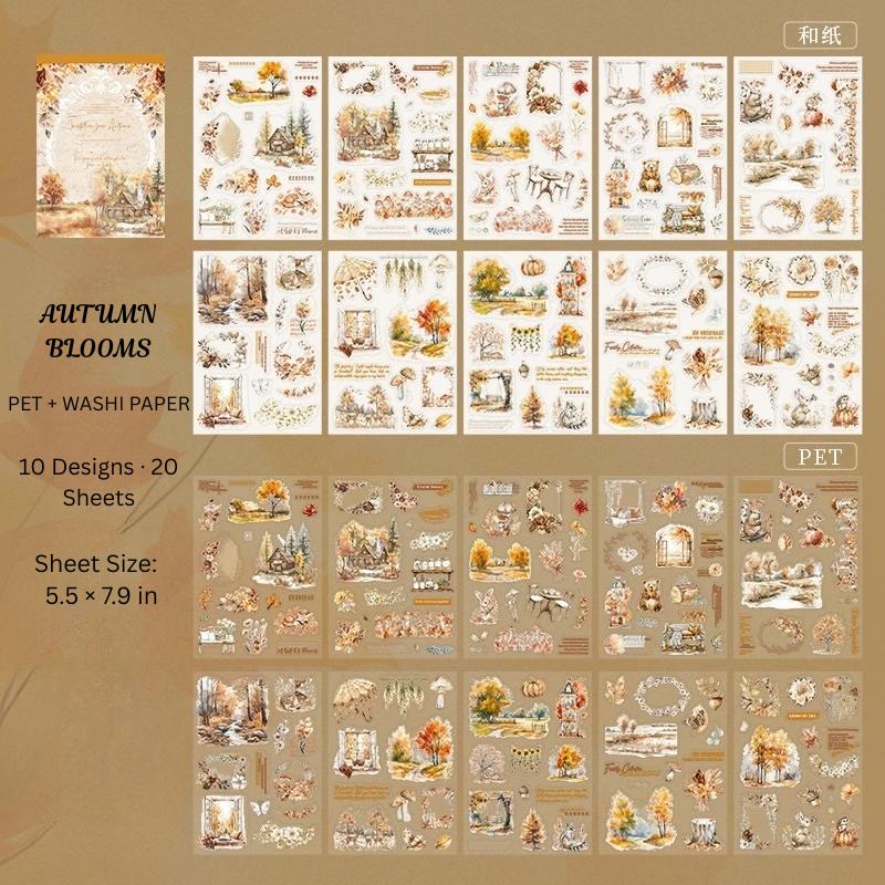 Invitation to Autumn PET and Washi Sticker Book