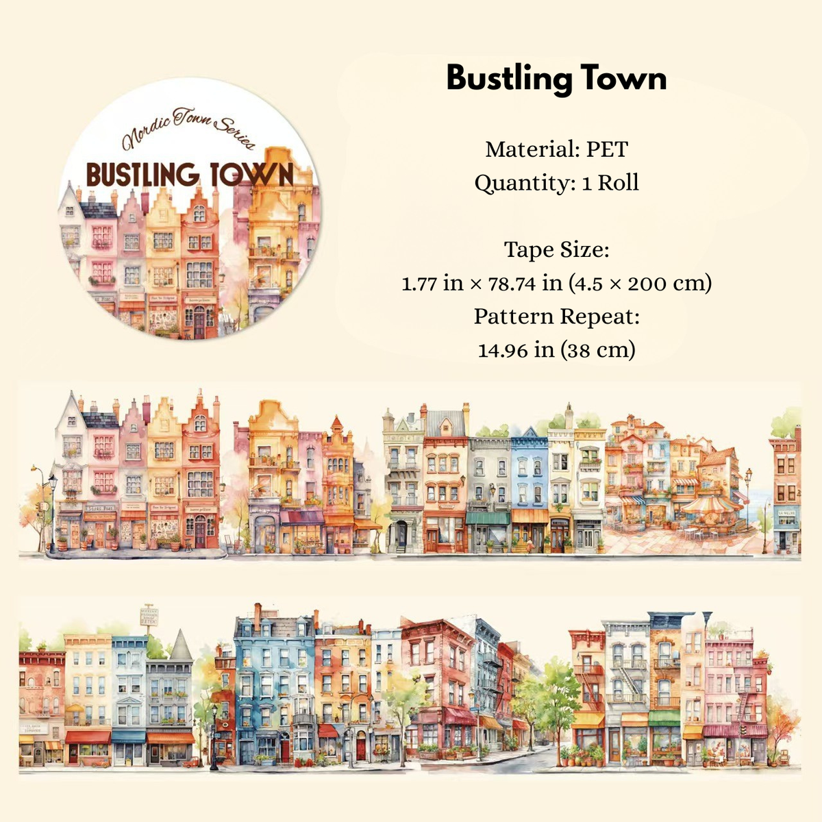 Nordic Town Series PET Tape