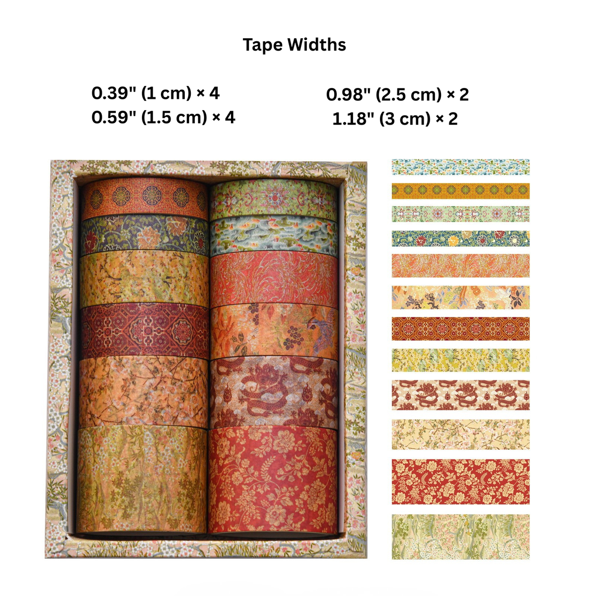 Beautiful Landscapes Washi Tape Set, 12 Rolls