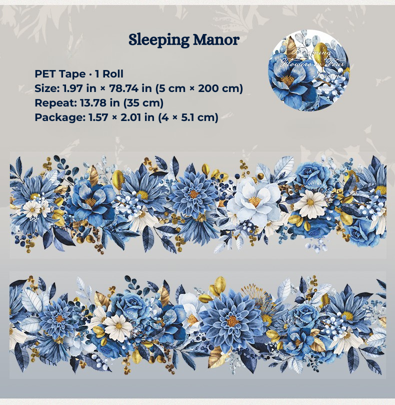 Elegant Floral Collection PET Tape