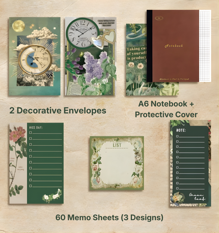 Emerald Garden Vintage Scrapbooking Kit and Creative Gift Set
