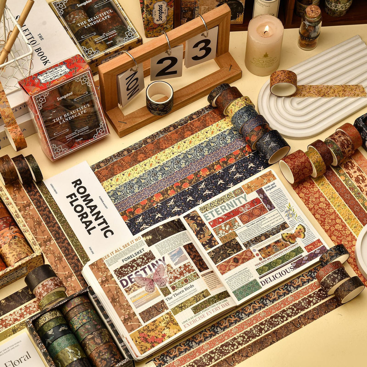 Beautiful Landscapes Washi Tape Set, 12 Rolls
