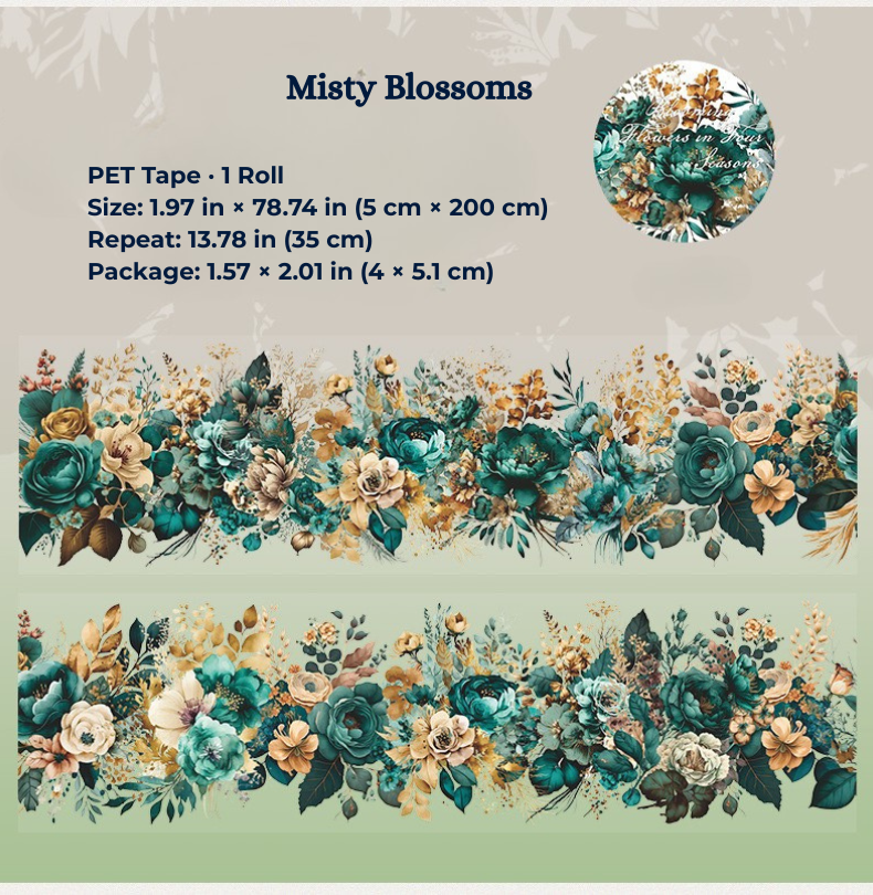 Elegant Floral Collection PET Tape
