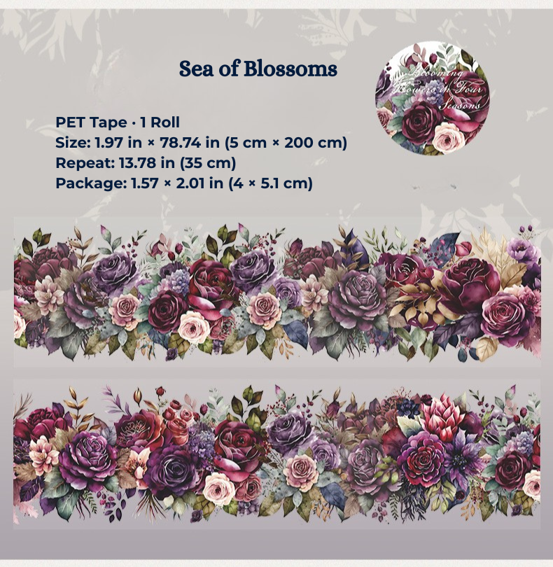 Elegant Floral Collection PET Tape