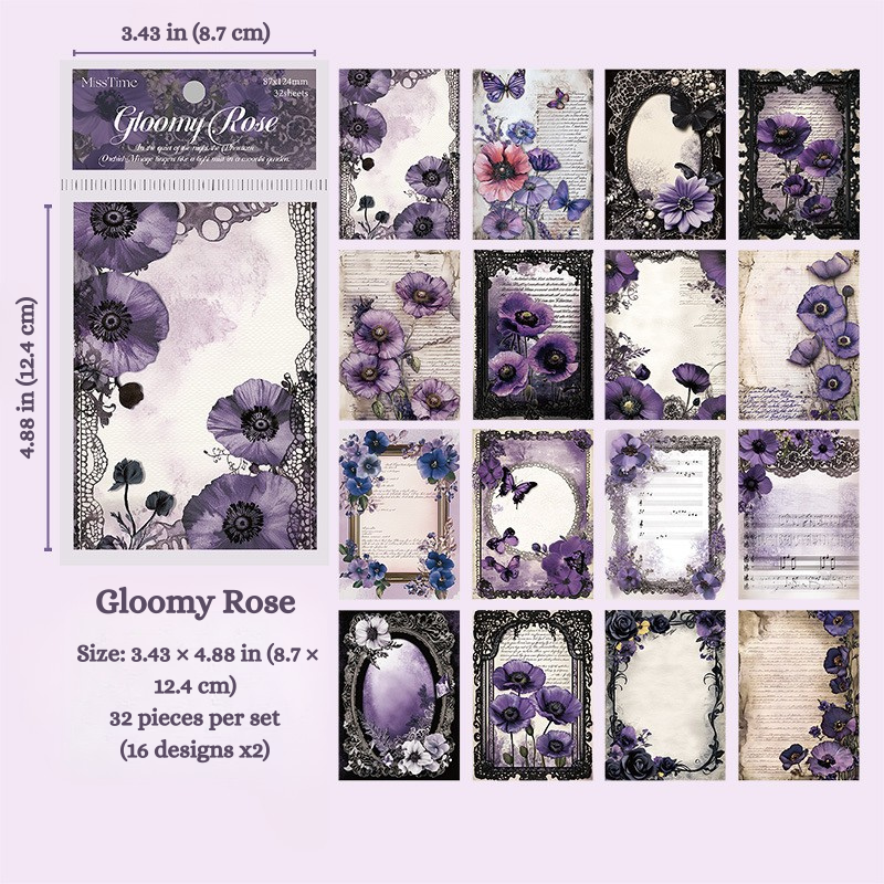 Gloomy Rose Background Paper Set