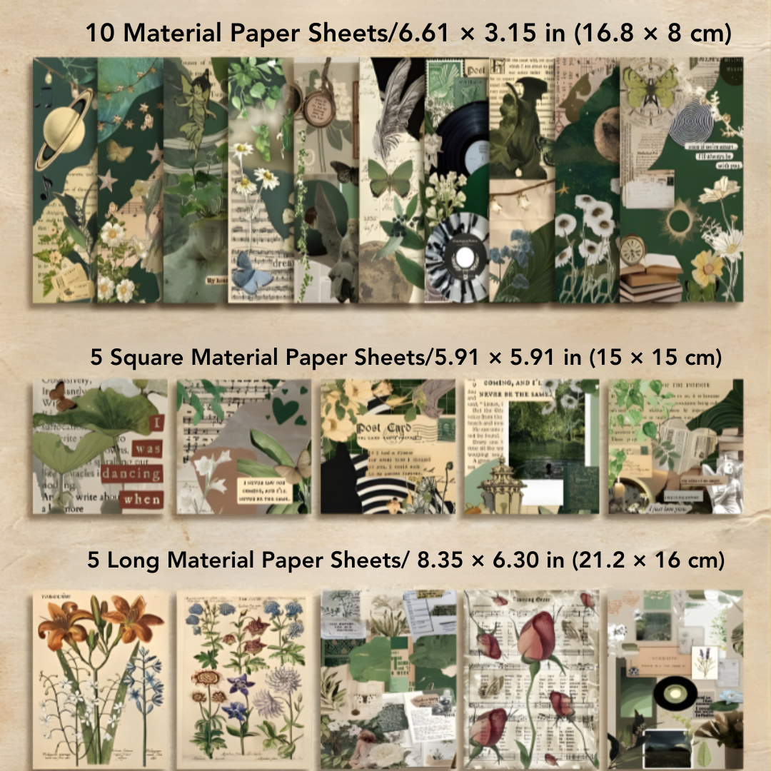 Emerald Garden Vintage Scrapbooking Kit and Creative Gift Set