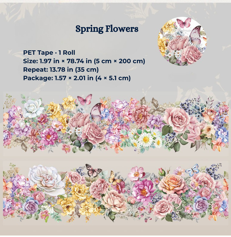 Elegant Floral Collection PET Tape