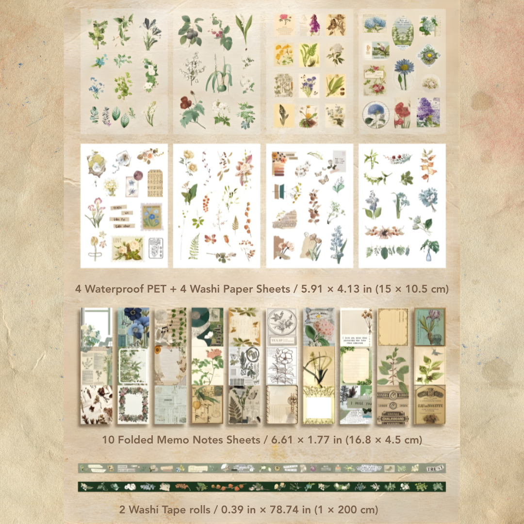 Emerald Garden Vintage Scrapbooking Kit and Creative Gift Set