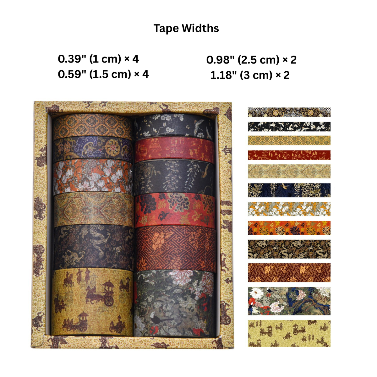 Beautiful Landscapes Washi Tape Set, 12 Rolls