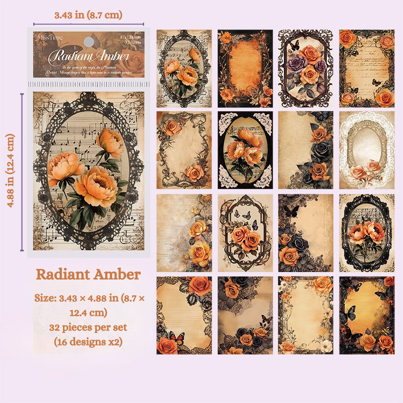 Radiant Amber Background Paper Set