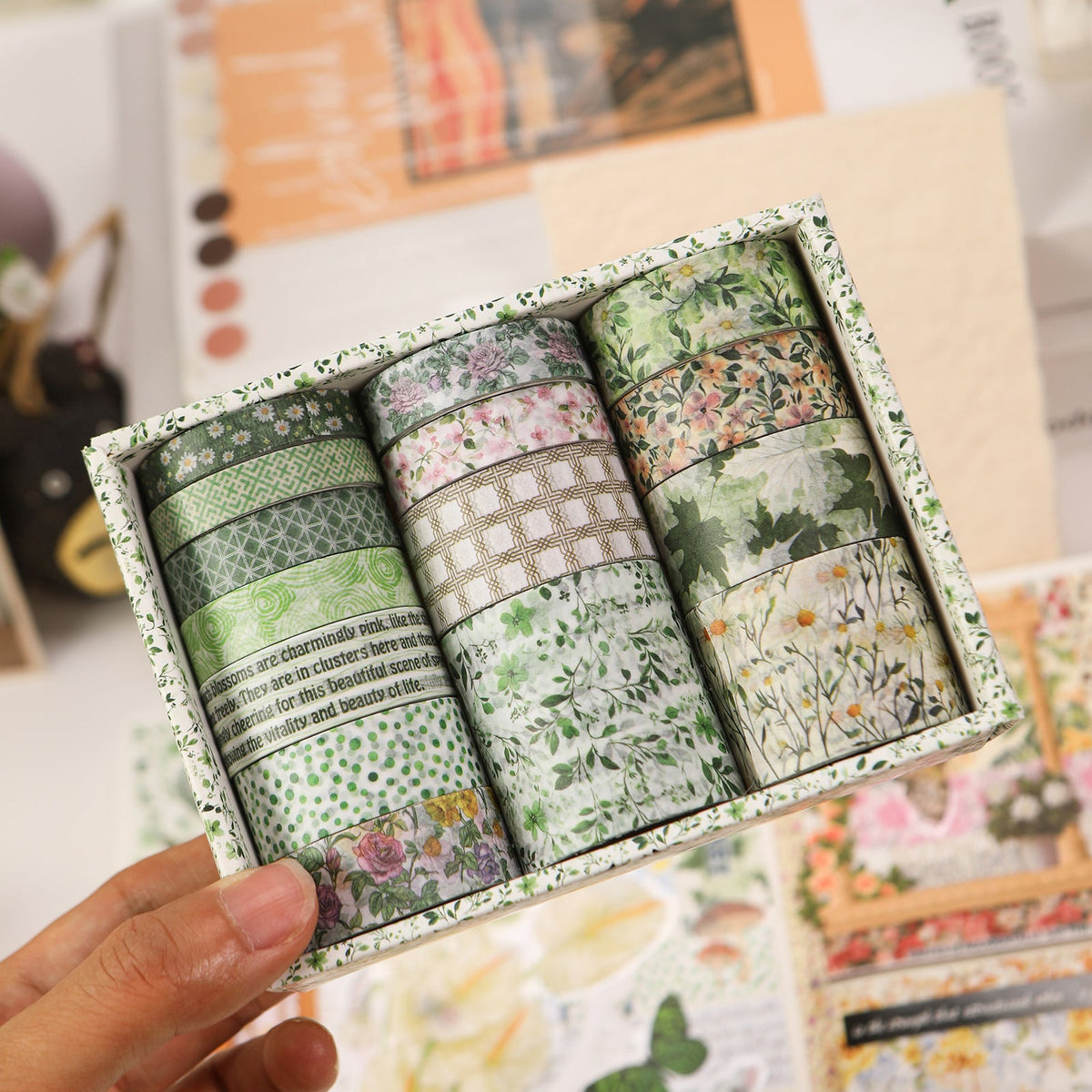 Floral Whisper Washi Tape Set, 15 Rolls