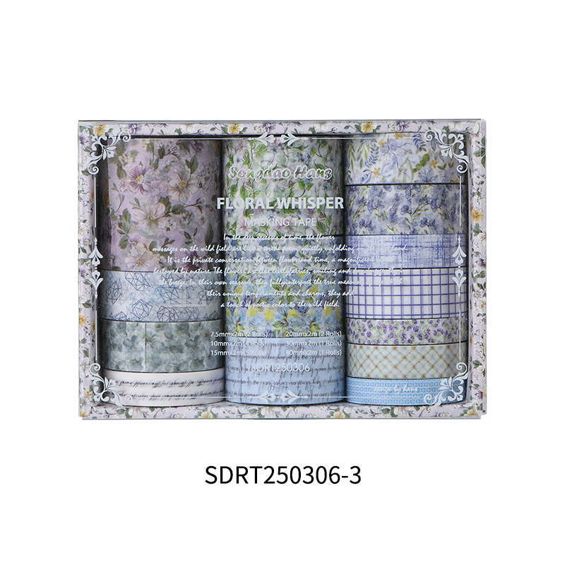 Floral Whisper Washi Tape Set, 15 Rolls