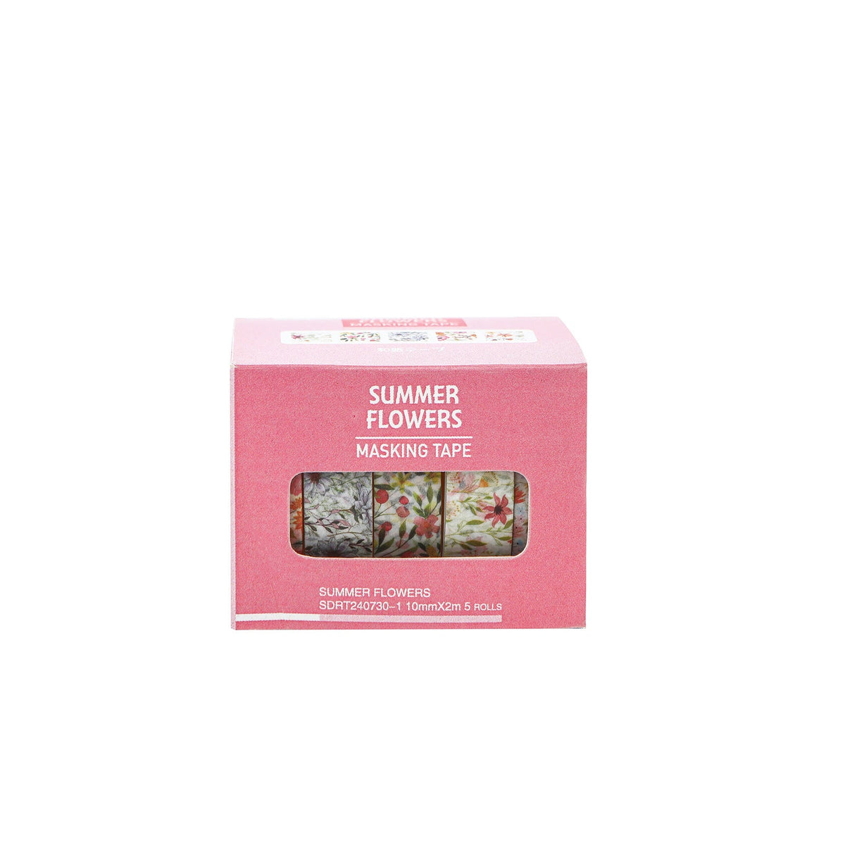 Summer Blooms Floral Washi Tape Set, 5 Rolls