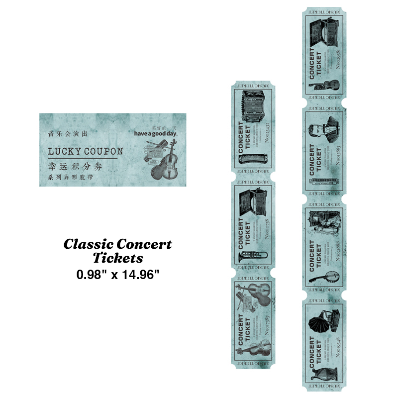 Antique Archive Die Cut Ticket Washi Tape