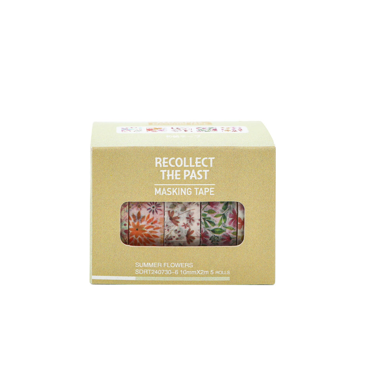 Summer Blooms Floral Washi Tape Set, 5 Rolls