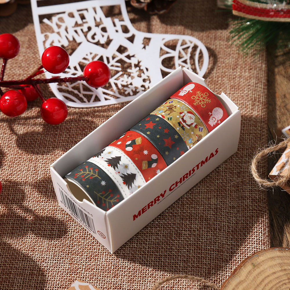 Christmas Washi Tape Set, 6 Rolls