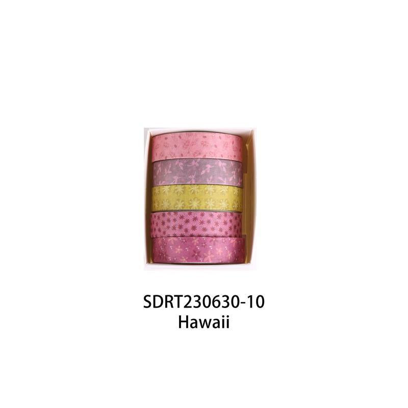 Autumn Whisper Botanical Washi Tape Set, 5 Rolls, 12 Themes