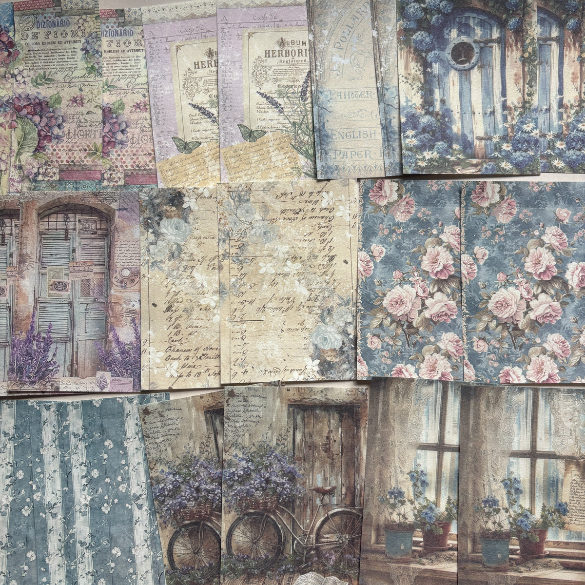 Blue and Purple Flower Letter Ephemera Pack - Secret Garden Series